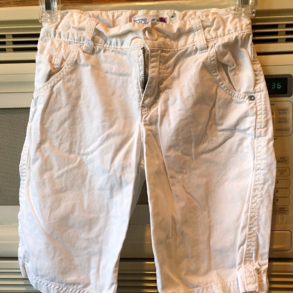 The Children's Place Girls Bermuda Shorts, White, Size 8